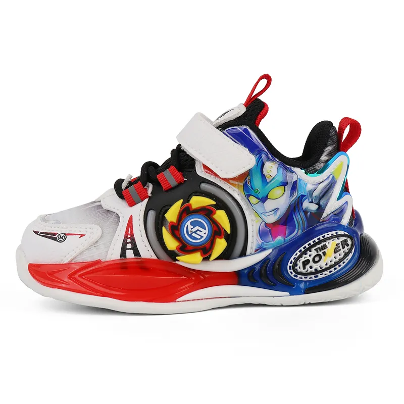 Zapatos deportivos transpirables de malla con luces para niños de primavera y otoño