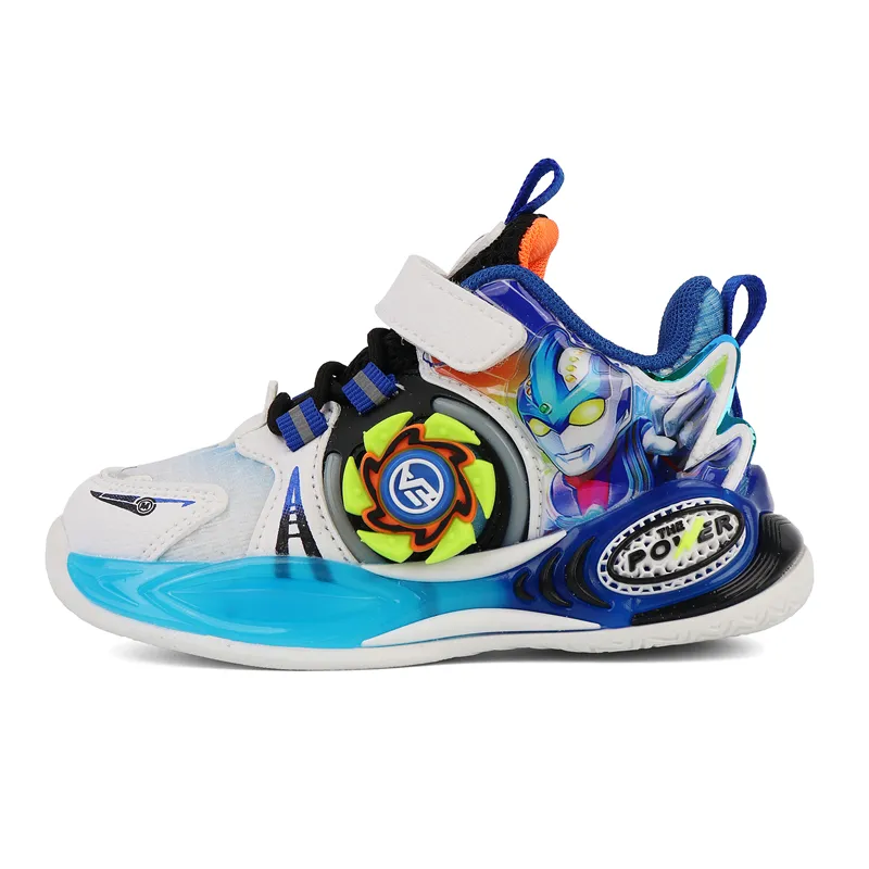 Zapatos deportivos transpirables de malla con luces para niños de primavera y otoño