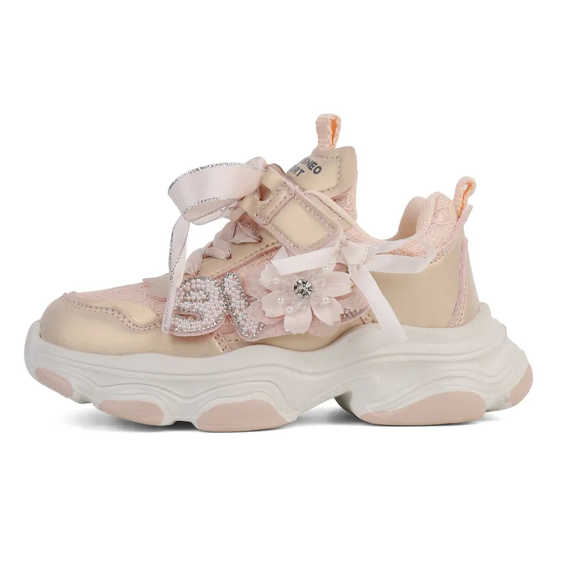 Zapatos de niña de malla de encaje lindos de otoño