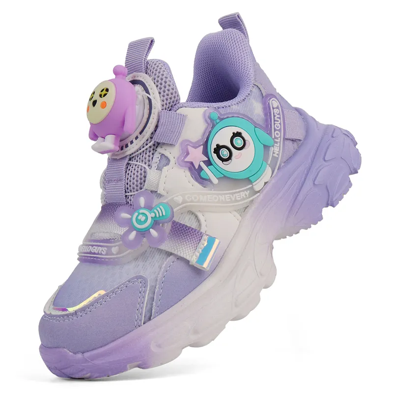 Zapatos deportivos informales para niños con hebilla giratoria de dibujos animados para niña nueva de otoño