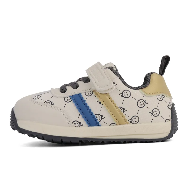 Zapatillas de otoño de piel para bebé con suela blanda Zapatos Forrest Gump