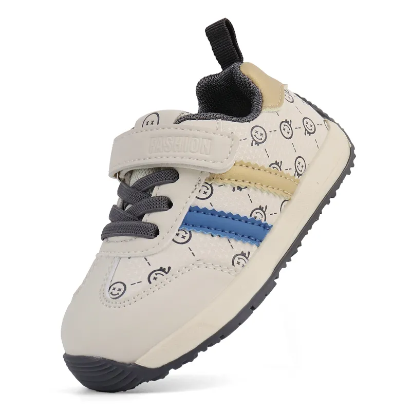 Zapatillas de otoño de piel para bebé con suela blanda Zapatos Forrest Gump