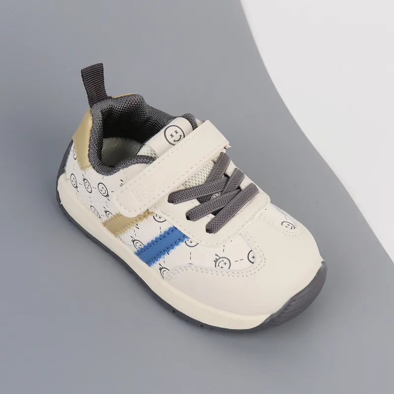 Zapatillas de otoño de piel para bebé con suela blanda Zapatos Forrest Gump
