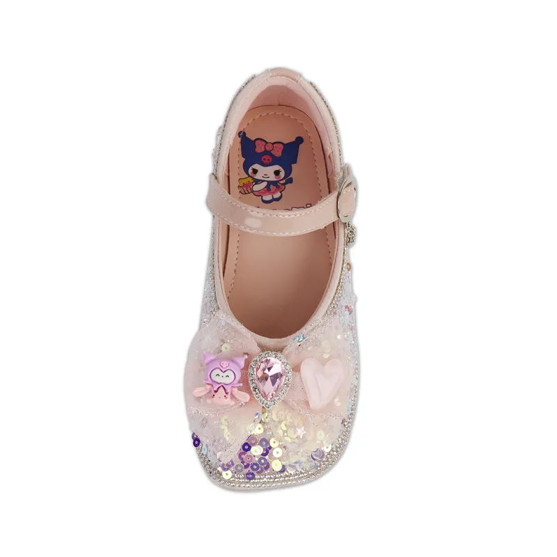 Zapatos de cristal de suela blanda para niños, bonitos zapatos de princesa con lentejuelas