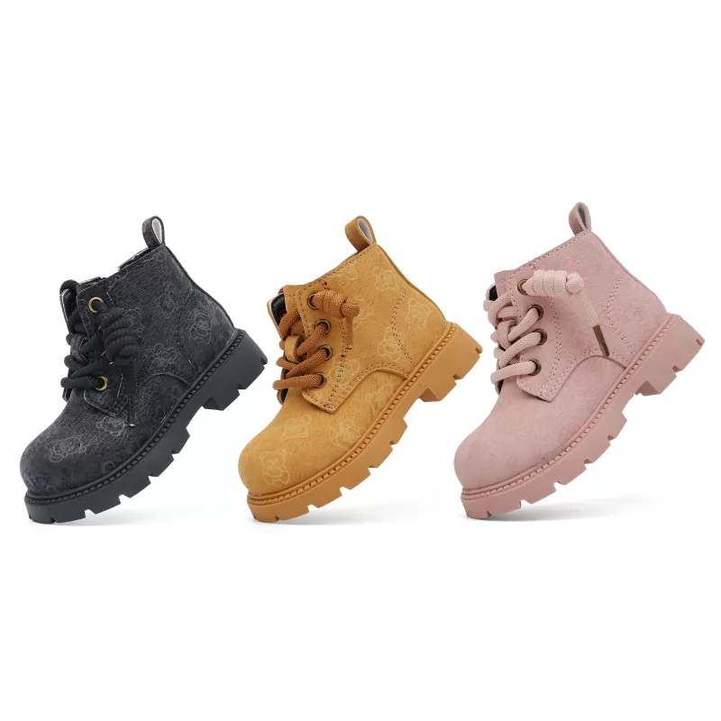 Zapatos de seguridad piel repujada Botas de trabajo suela de goma con costuras antideslizantes para niños