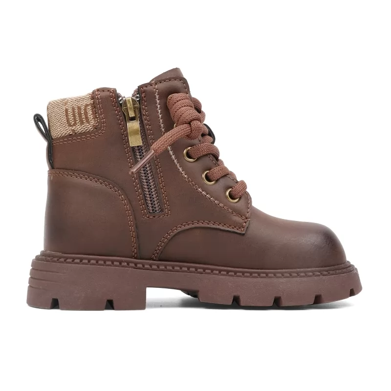 Botas altas con estilo para niñas, botas de invierno informales para exteriores con punta redonda y punta redonda