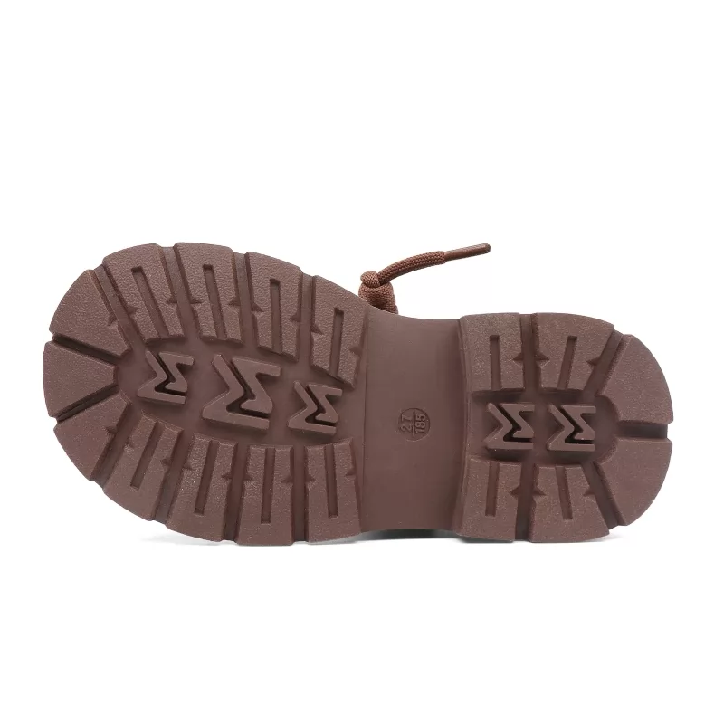 Botas altas con estilo para niñas, botas de invierno informales para exteriores con punta redonda y punta redonda