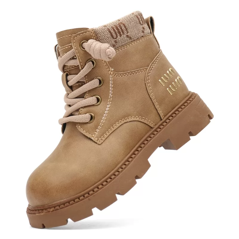 Botas altas con estilo para niñas, botas de invierno informales para exteriores con punta redonda y punta redonda