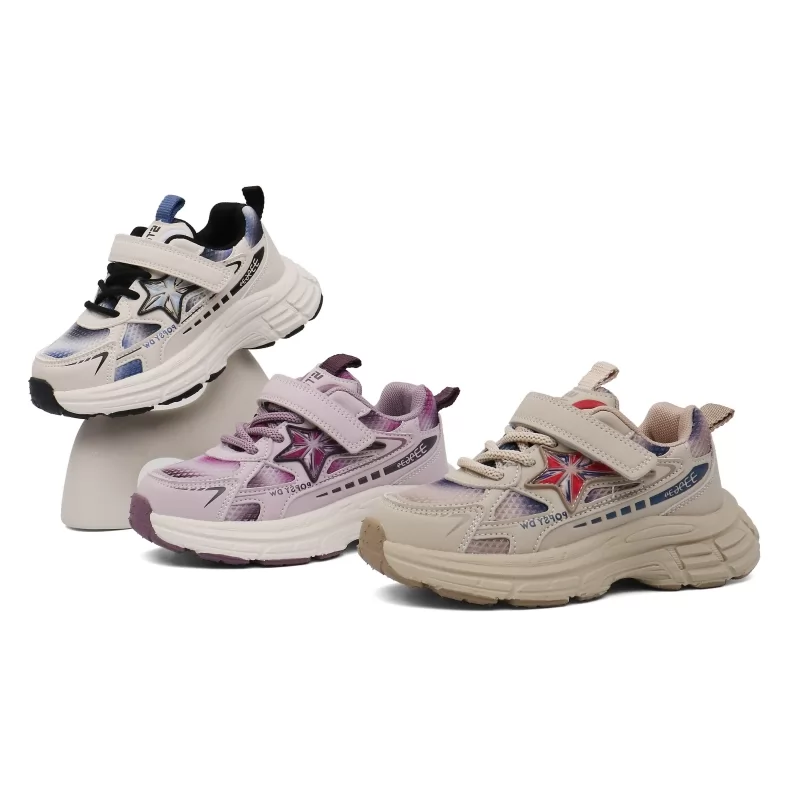 Zapatillas de deporte transpirables informales de moda, zapatos deportivos informales antideslizantes ligeros para niños