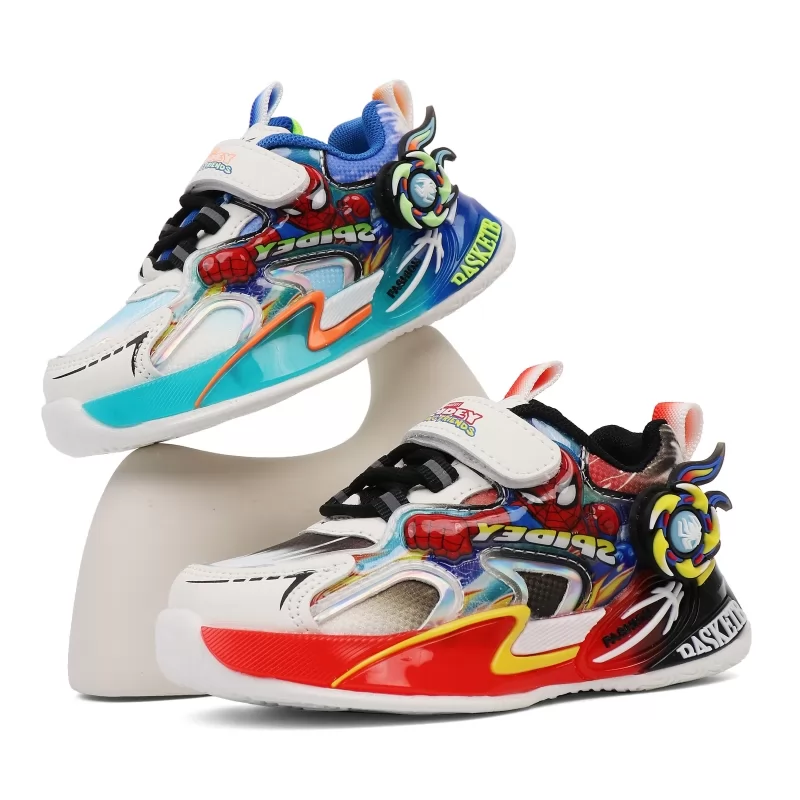 Zapatos deportivos transpirables de malla para niños personalizados a la moda, zapatillas de deporte para bebés y niños