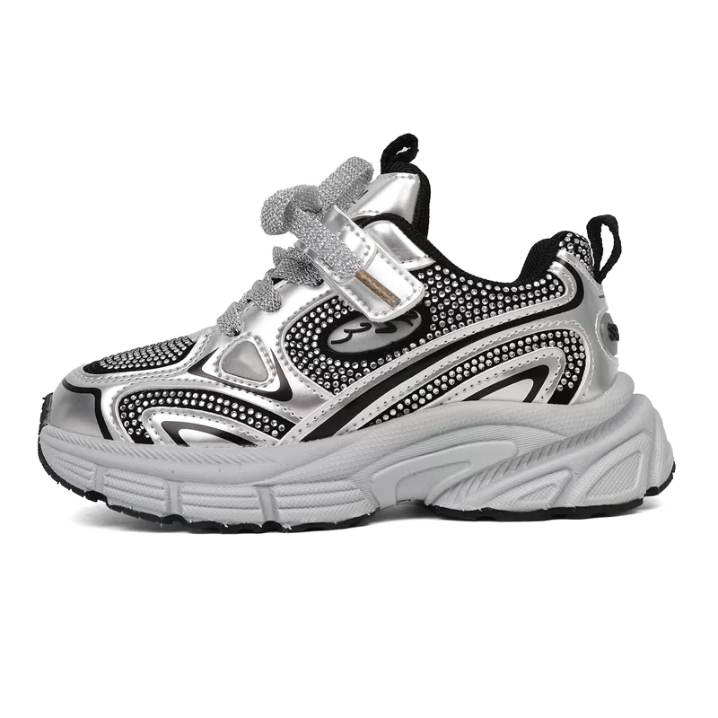 Zapatos deportivos para niños al por mayor, zapatos deportivos con cojín para niñas y niños, zapatillas de deporte transpirables a la moda, zapatos deportivos informales ligeros para niños