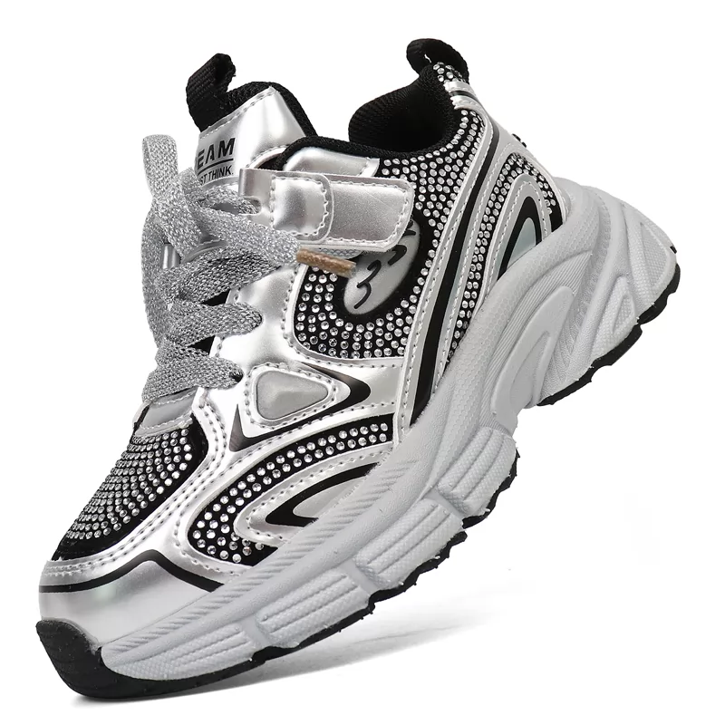 Zapatos deportivos para niños al por mayor, zapatos deportivos con cojín para niñas y niños, zapatillas de deporte transpirables a la moda, zapatos deportivos informales ligeros para niños