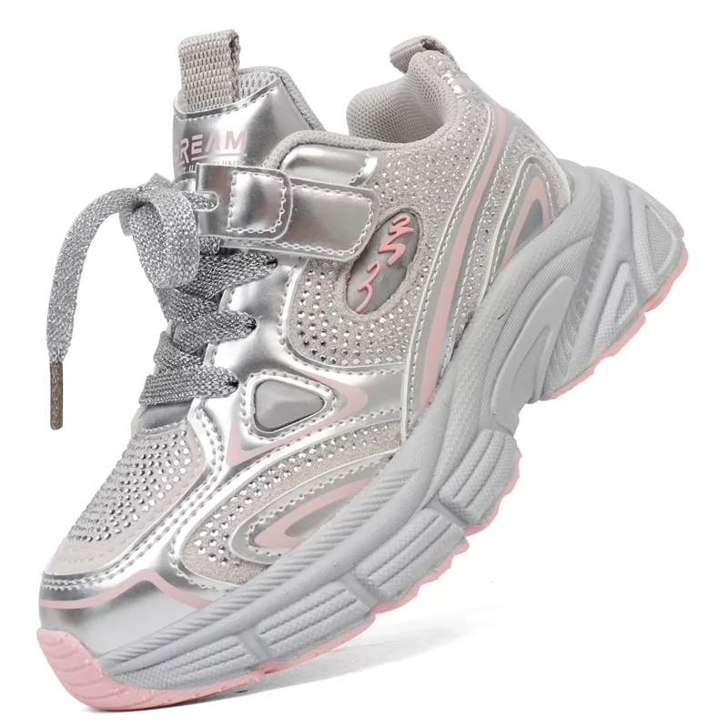 Zapatos deportivos para niños al por mayor, zapatos deportivos con cojín para niñas y niños, zapatillas de deporte transpirables a la moda, zapatos deportivos informales ligeros para niños