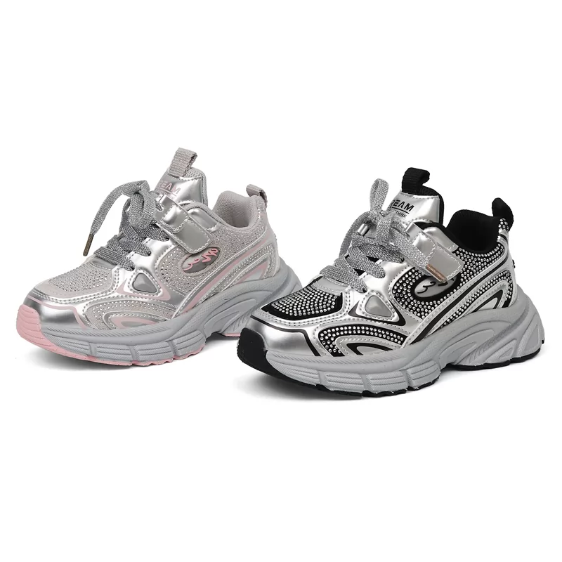 Zapatos deportivos para niños al por mayor, zapatos deportivos con cojín para niñas y niños, zapatillas de deporte transpirables a la moda, zapatos deportivos informales ligeros para niños