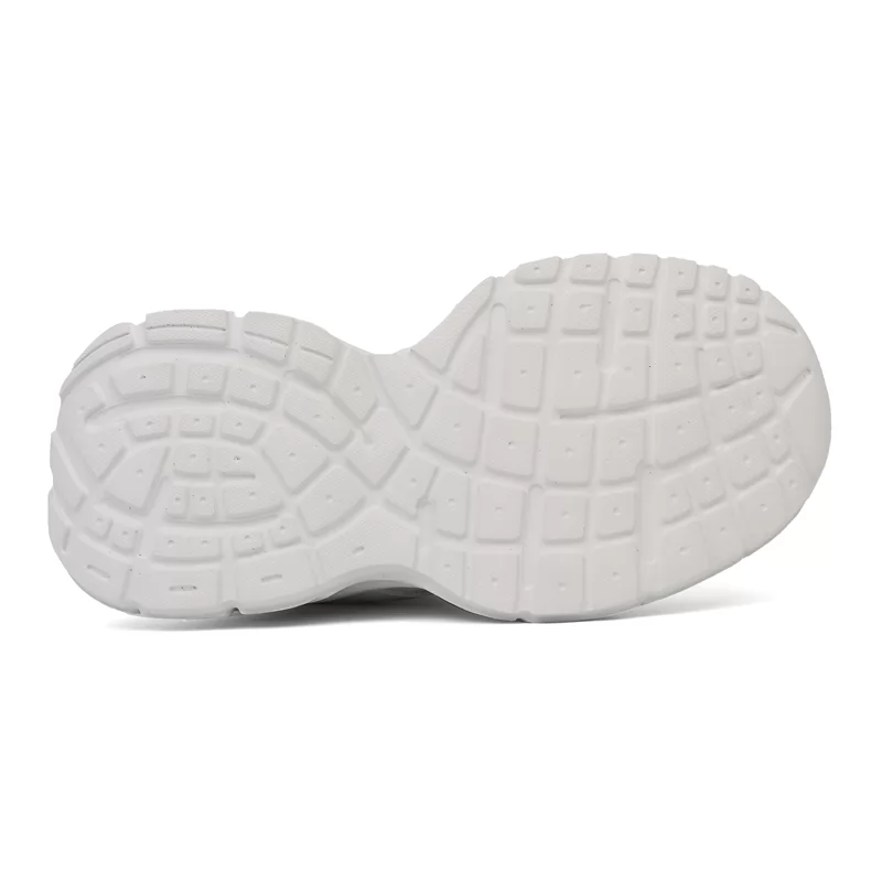 Venta al por mayor de zapatos casuales personalizados para niños, zapatillas de deporte transpirables a la moda con cojín para niñas y niños, zapatos deportivos blancos para niños