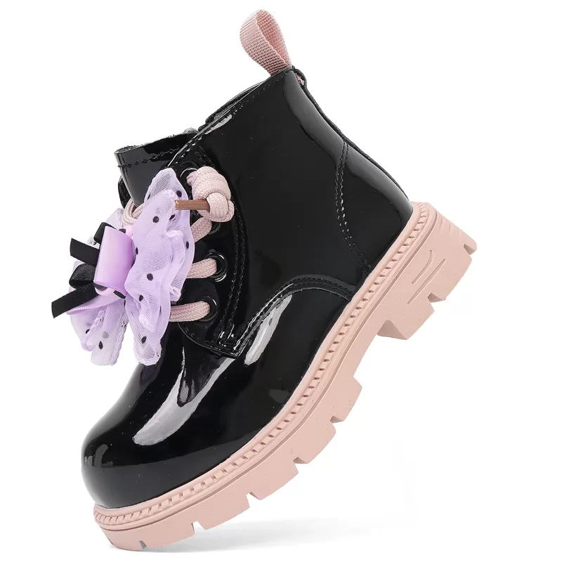Botas personalizadas al por mayor para niñas, botas de cuero duraderas antideslizantes