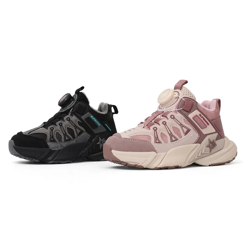 Zapatillas deportivas de alta calidad para niños, venta al por mayor, zapatos de senderismo de montaña de malla negra para niños
