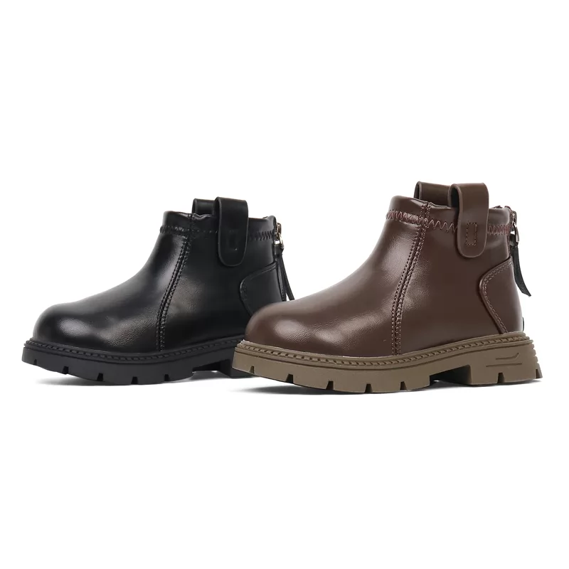 Zapatos casuales de diseñador personalizados para niños, botas antideslizantes de cuero para niñas, botas casuales transpirables para niños al aire libre