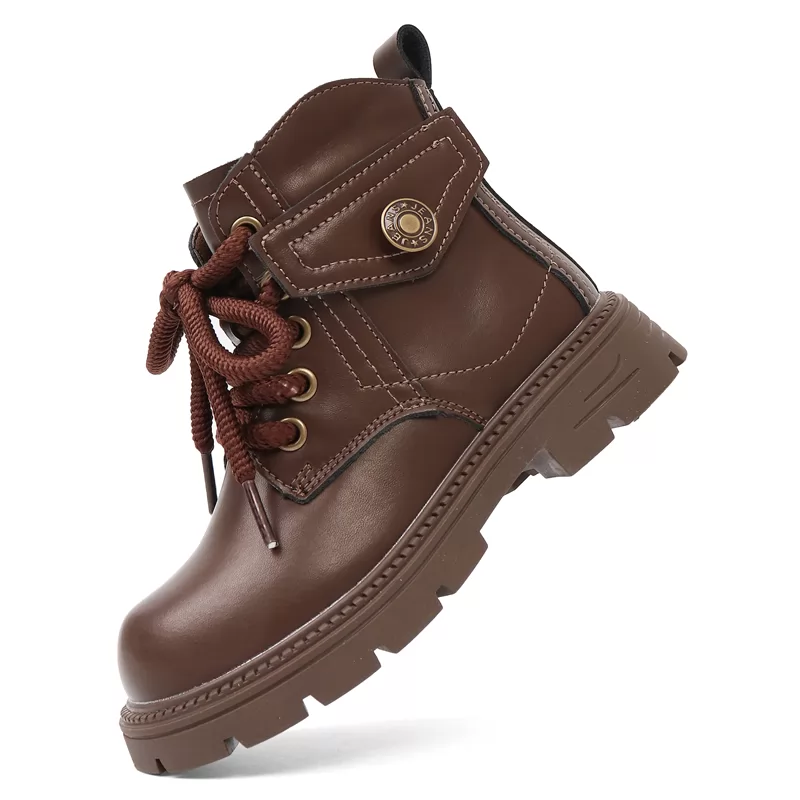 Nuevos zapatos casuales personalizados para niños, botas antideslizantes de cuero para bebés y niños, botas elegantes, botas casuales transpirables para exteriores