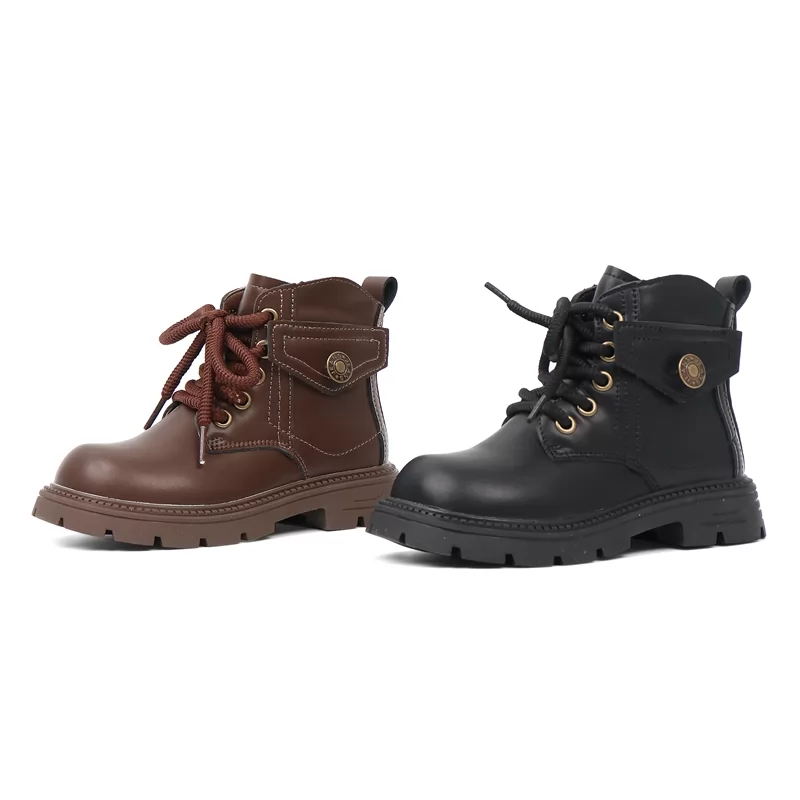 Nuevos zapatos casuales personalizados para niños, botas antideslizantes de cuero para bebés y niños, botas elegantes, botas casuales transpirables para exteriores