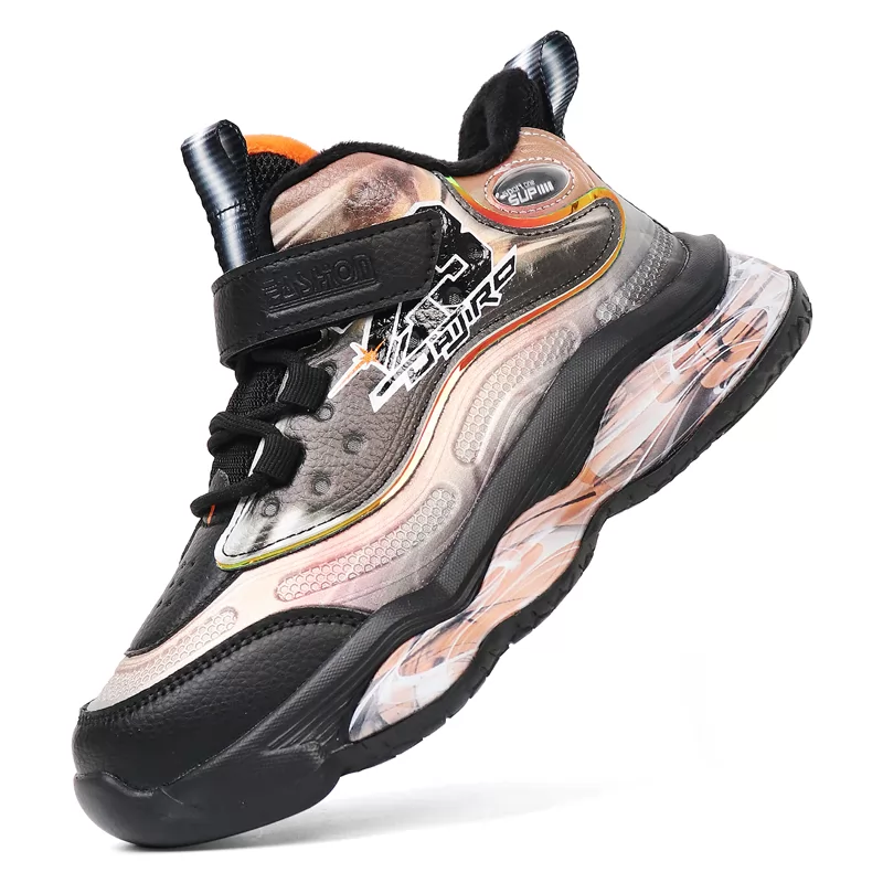 Zapatos de baloncesto para niños al por mayor, zapatos deportivos duraderos y transpirables de malla personalizados, zapatillas de deporte para niños
