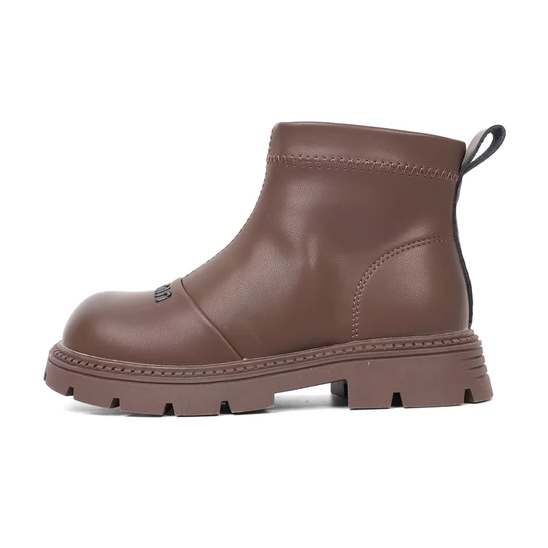 Nuevas botas de invierno con estilo para niños, venta al por mayor, botas de cuero para exteriores para niñas, botas informales antideslizantes de corte alto de calidad para niños