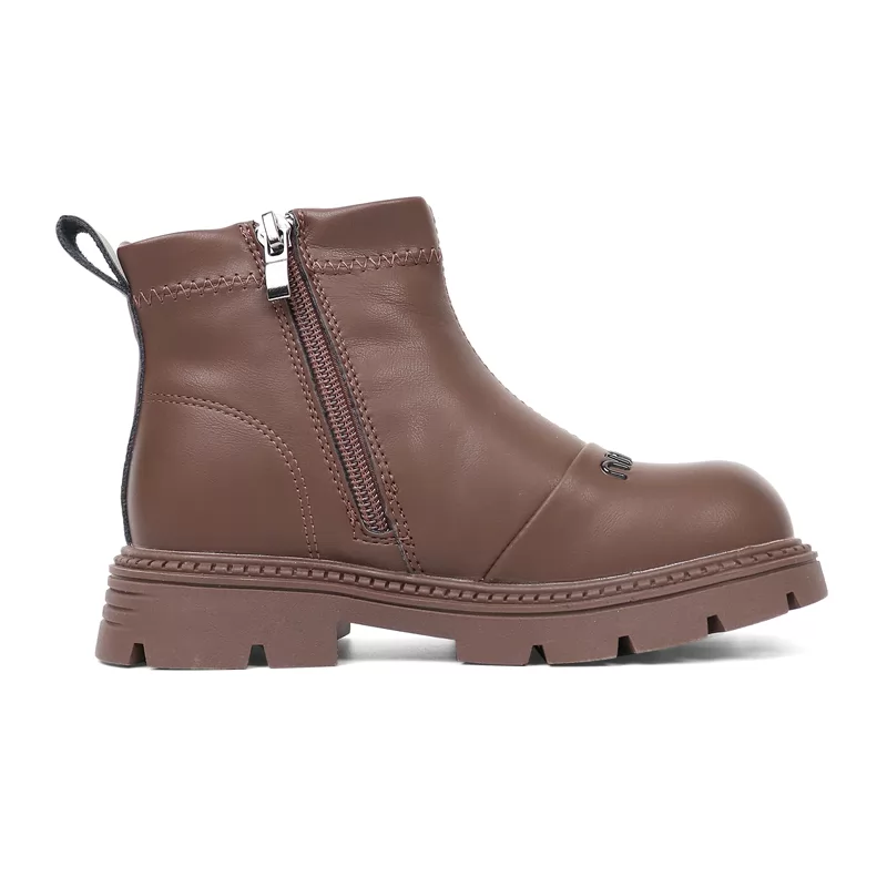 Nuevas botas de invierno con estilo para niños, venta al por mayor, botas de cuero para exteriores para niñas, botas informales antideslizantes de corte alto de calidad para niños