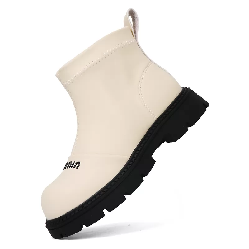 Nuevas botas de invierno con estilo para niños, venta al por mayor, botas de cuero para exteriores para niñas, botas informales antideslizantes de corte alto de calidad para niños