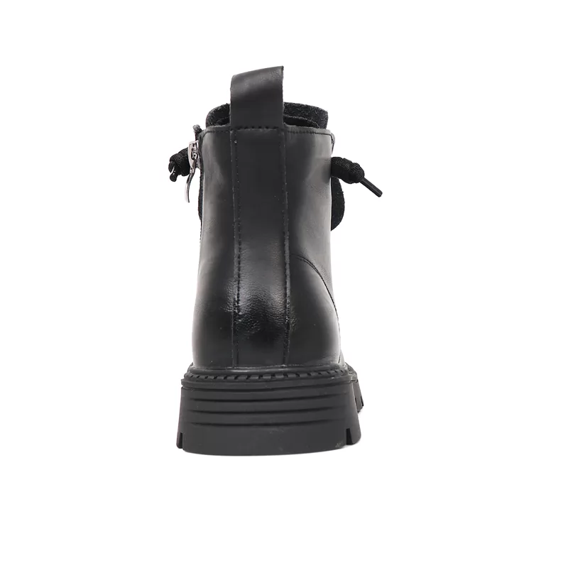 Botas de invierno con estilo para niños, venta al por mayor de fábrica, botas de cuero para exteriores para niñas, botas informales antideslizantes de corte alto de calidad para niños