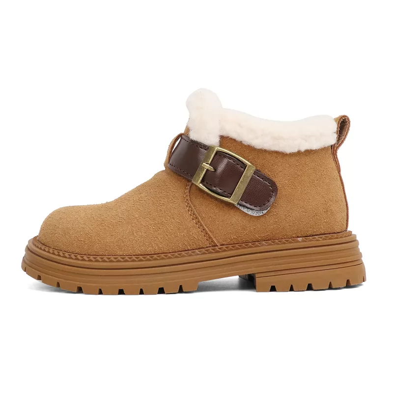 Botas de invierno para niños de nueva fábrica, botas de nieve antideslizantes para exteriores para niños y niñas, botas informales cálidas y elegantes para niños