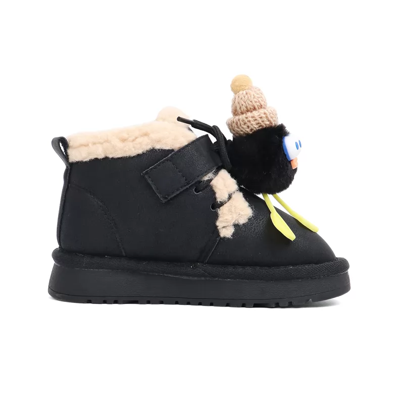 Botas de invierno para niños al por mayor de fábrica, botas de nieve antideslizantes para niños y niñas, botas casuales cálidas para niños con dibujos animados para exteriores