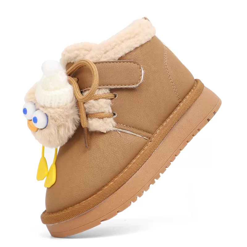 Botas de invierno para niños al por mayor de fábrica, botas de nieve antideslizantes para niños y niñas, botas casuales cálidas para niños con dibujos animados para exteriores