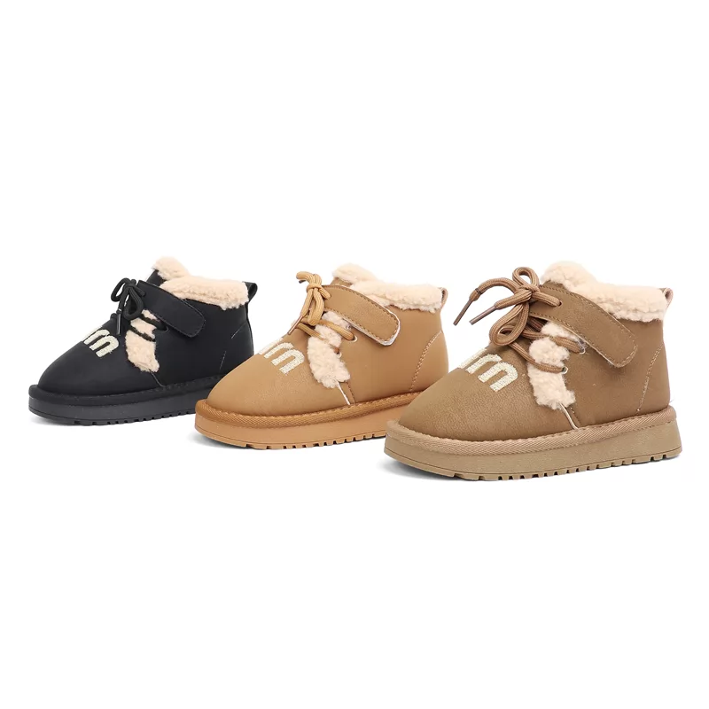 Nueva fábrica, botas de invierno para niños, bonitas botas de nieve antideslizantes con dibujos animados para niños y niñas, botas casuales cálidas para niños al aire libre