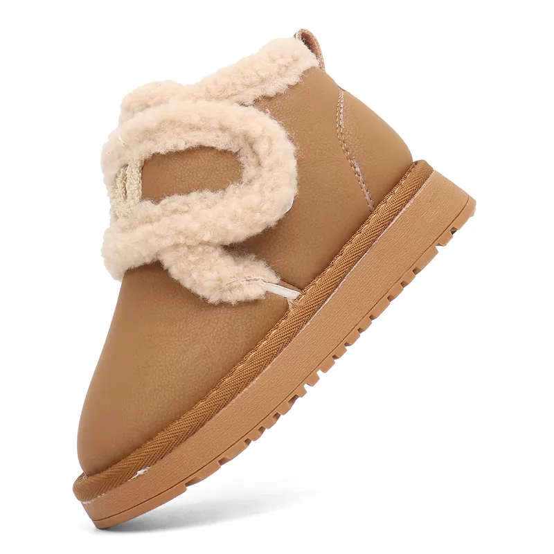 Botas de invierno para niños de nueva fábrica, botas de nieve antideslizantes a la moda para niños y niñas, botas casuales cálidas para niños