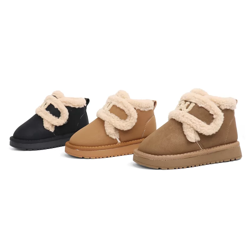 Botas de invierno para niños de nueva fábrica, botas de nieve antideslizantes a la moda para niños y niñas, botas casuales cálidas para niños