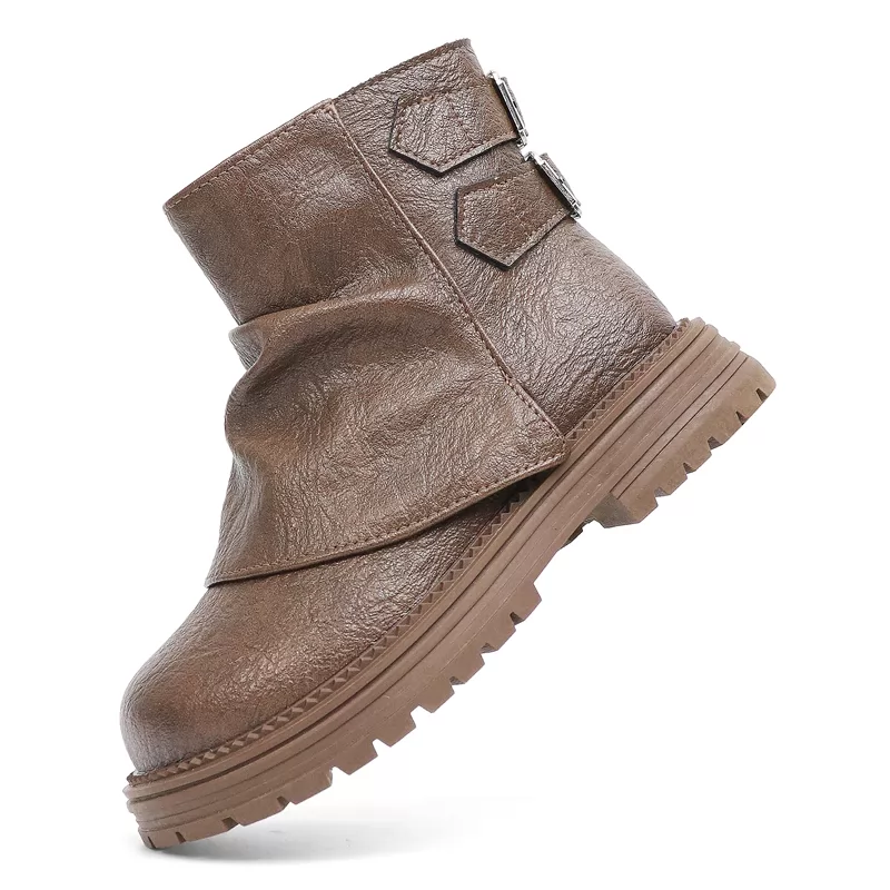Zapatos informales para niños nuevos de fábrica, botas elegantes de caballero de cuero antideslizantes, botas transpirables Chukka para exteriores para niños